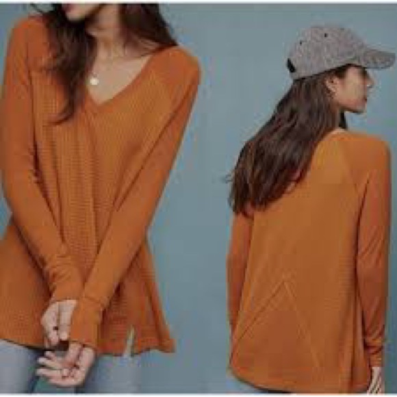 Anthropologie Maeve Pearson Black V Neck Oversized Lightweight Thermal Medium - Picture 5 of 16